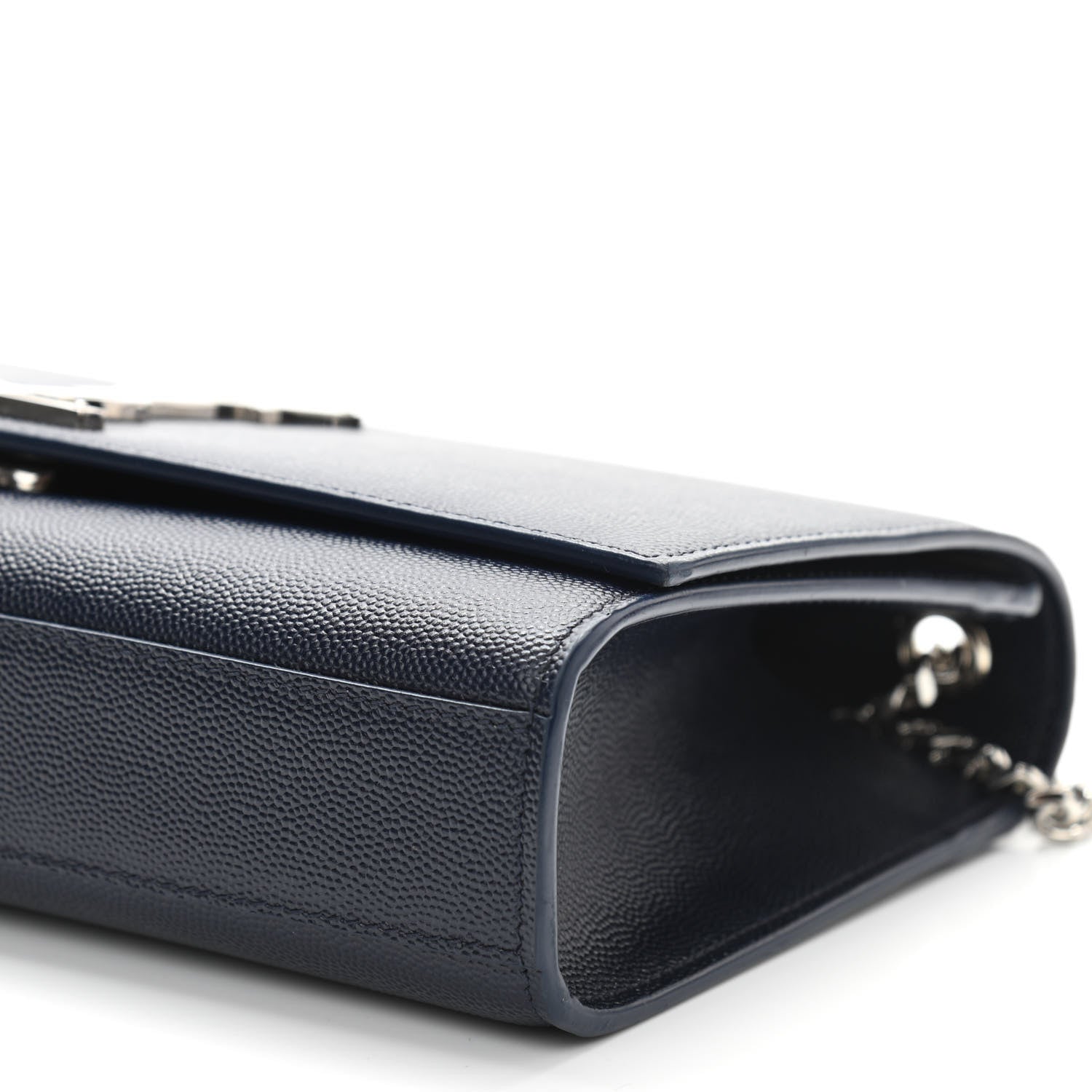 Saint Laurent Grain De Poudre Medium Classic Monogram Kate Satchel Deep Marine 8 of 9