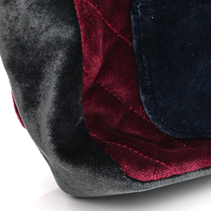 Chanel Velvet Quilted Medium Camellia Flap Black Red Blue 11 of 11