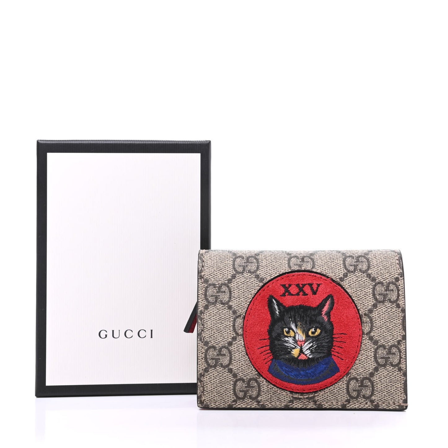 Soft GG Supreme Monogram Mystic Cat Card Case Wallet