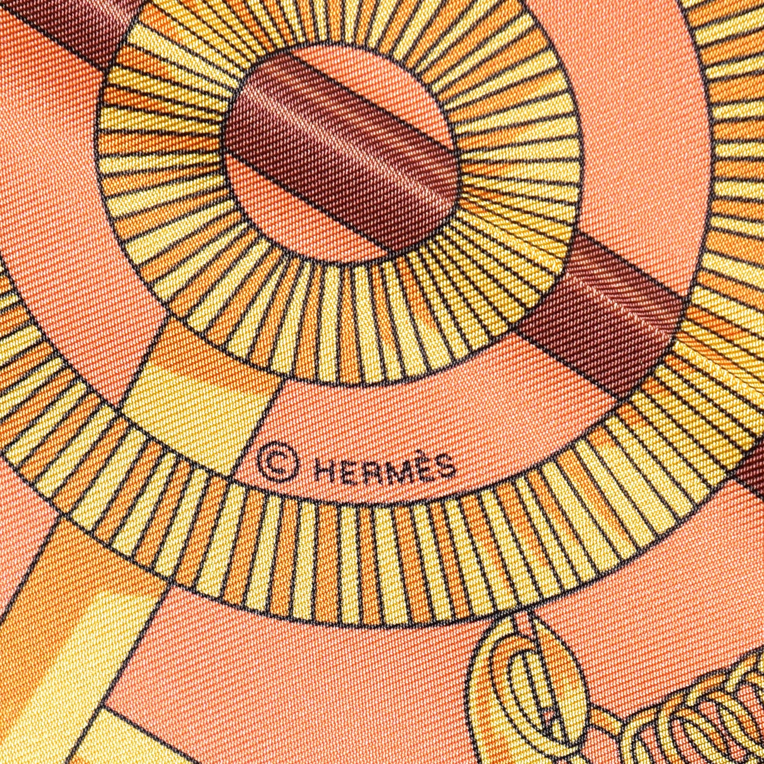 Hermes Silk Eperon D'Or Remix Maxi Twilly Orange Gris Or 5 of 5