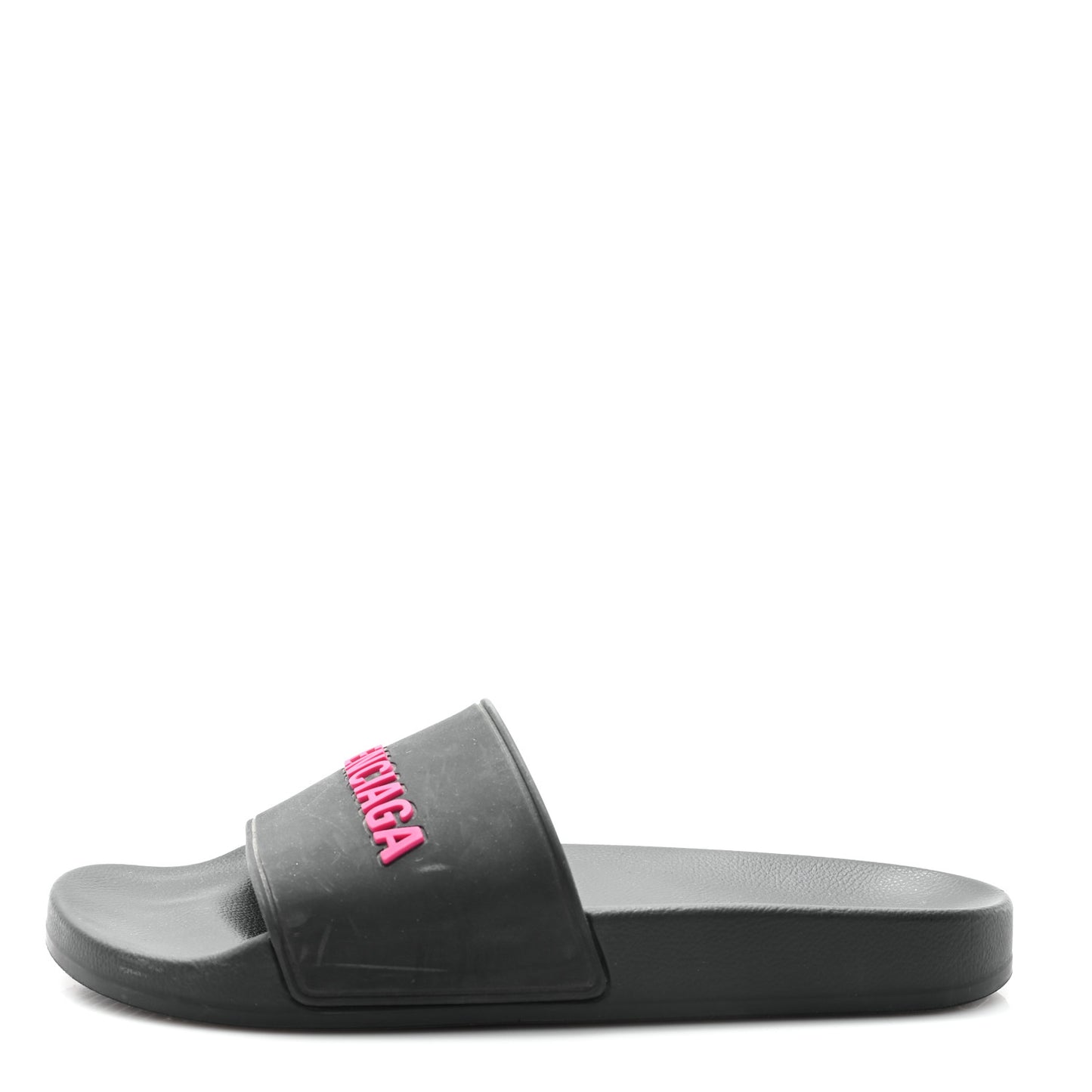 Rubber Womens Logo Pool Slide Sandals 39 Black Fuschia