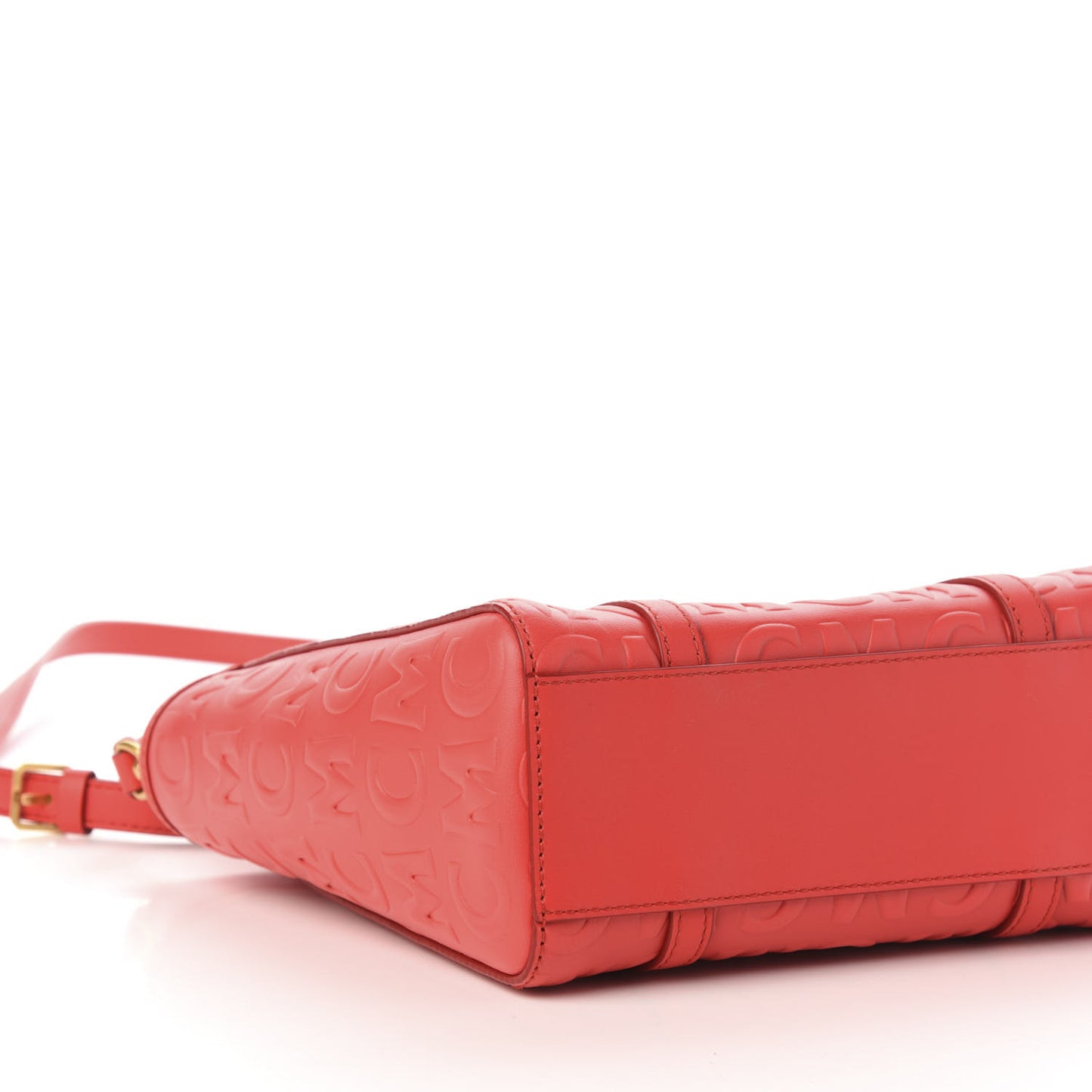 Calfskin Monogram Mini Toni Tote Poppy Red