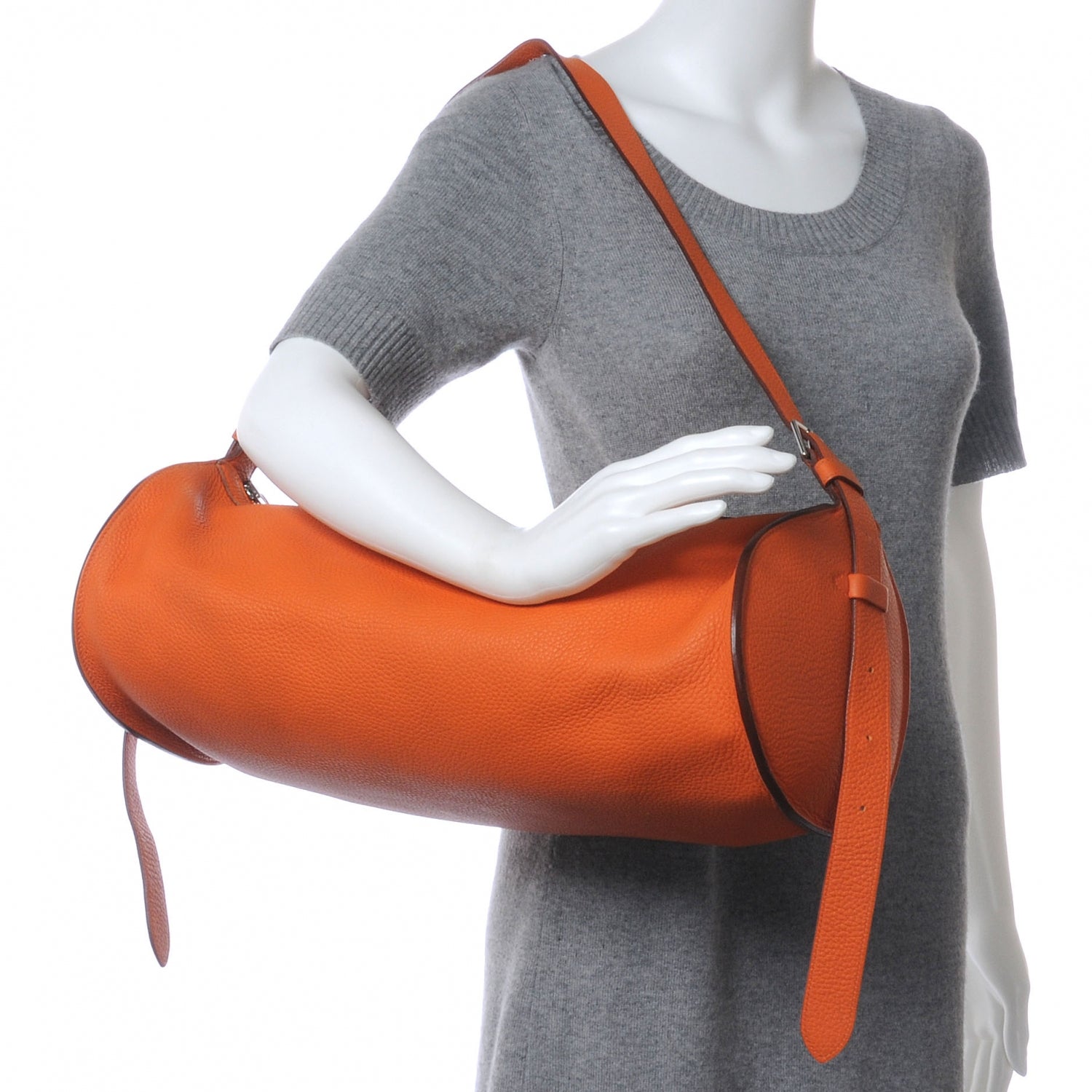 Hermes Taurillon Clemence Doremi 45 Orange 2 of 9
