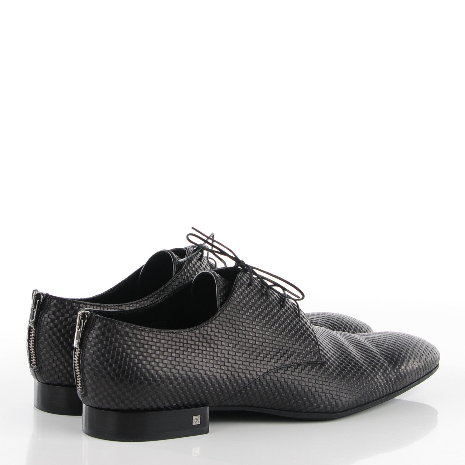 Louis Vuitton Mens Petit Damier Telegraph Derby Lace Up Shoes 12 Black 4 of 12