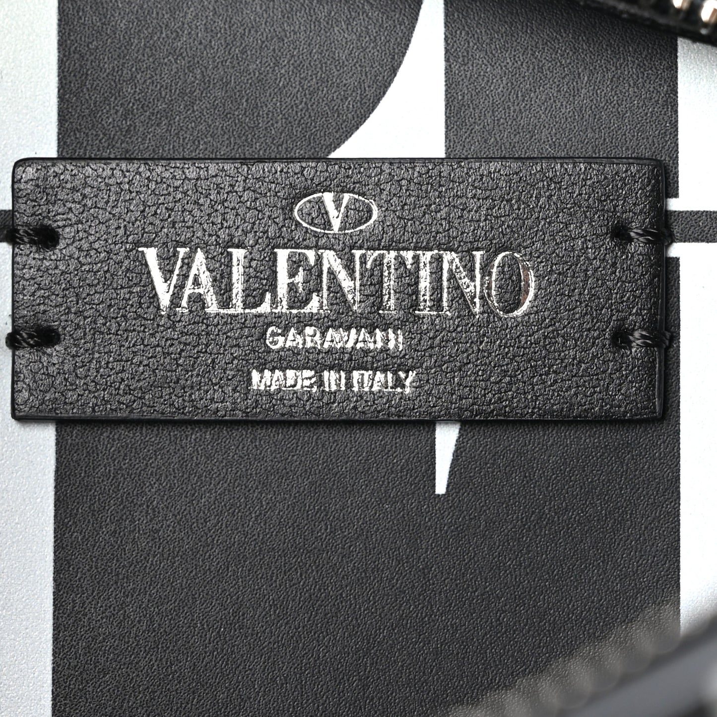 Calfskin Mens VLTN Belt Bag Black White
