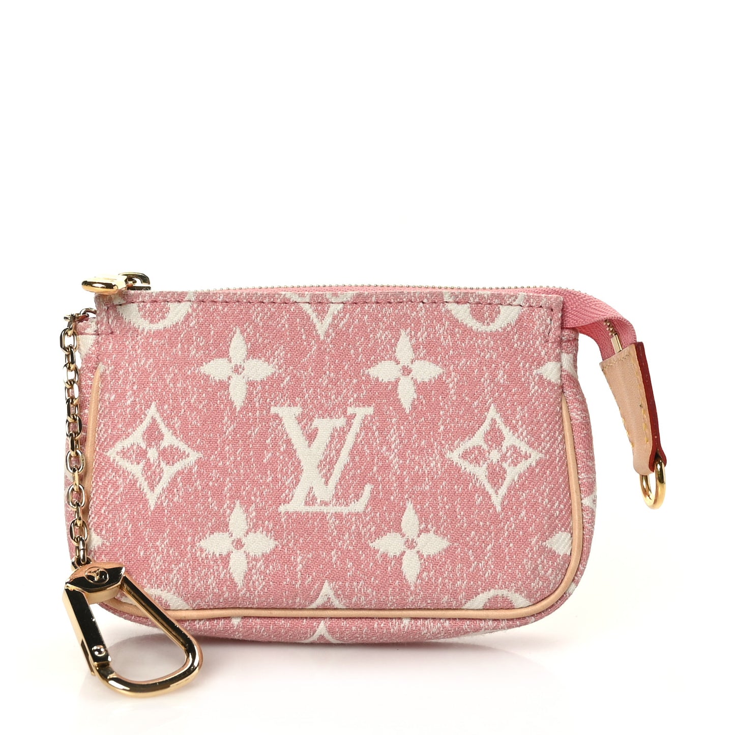 Denim Jacquard Monogram Micro Pochette Accessories Rose