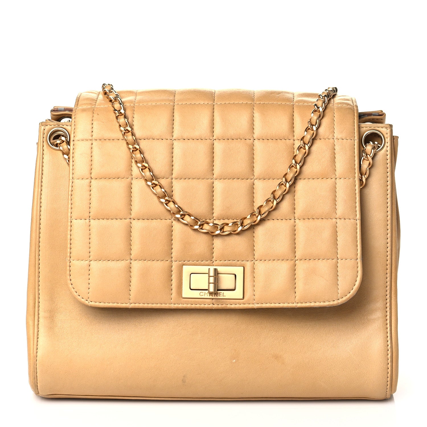 Chanel Lambskin Chocolate Bar Accordion Flap Beige 1 of 14