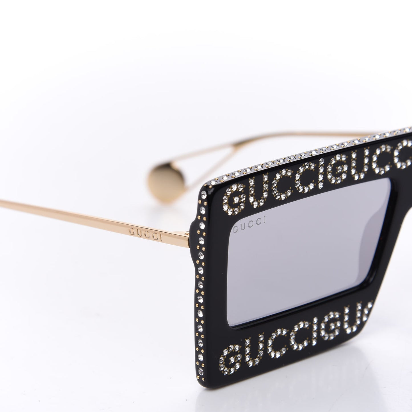 Acetate Crystal Mask-Frame Sunglasses GG0431S Black
