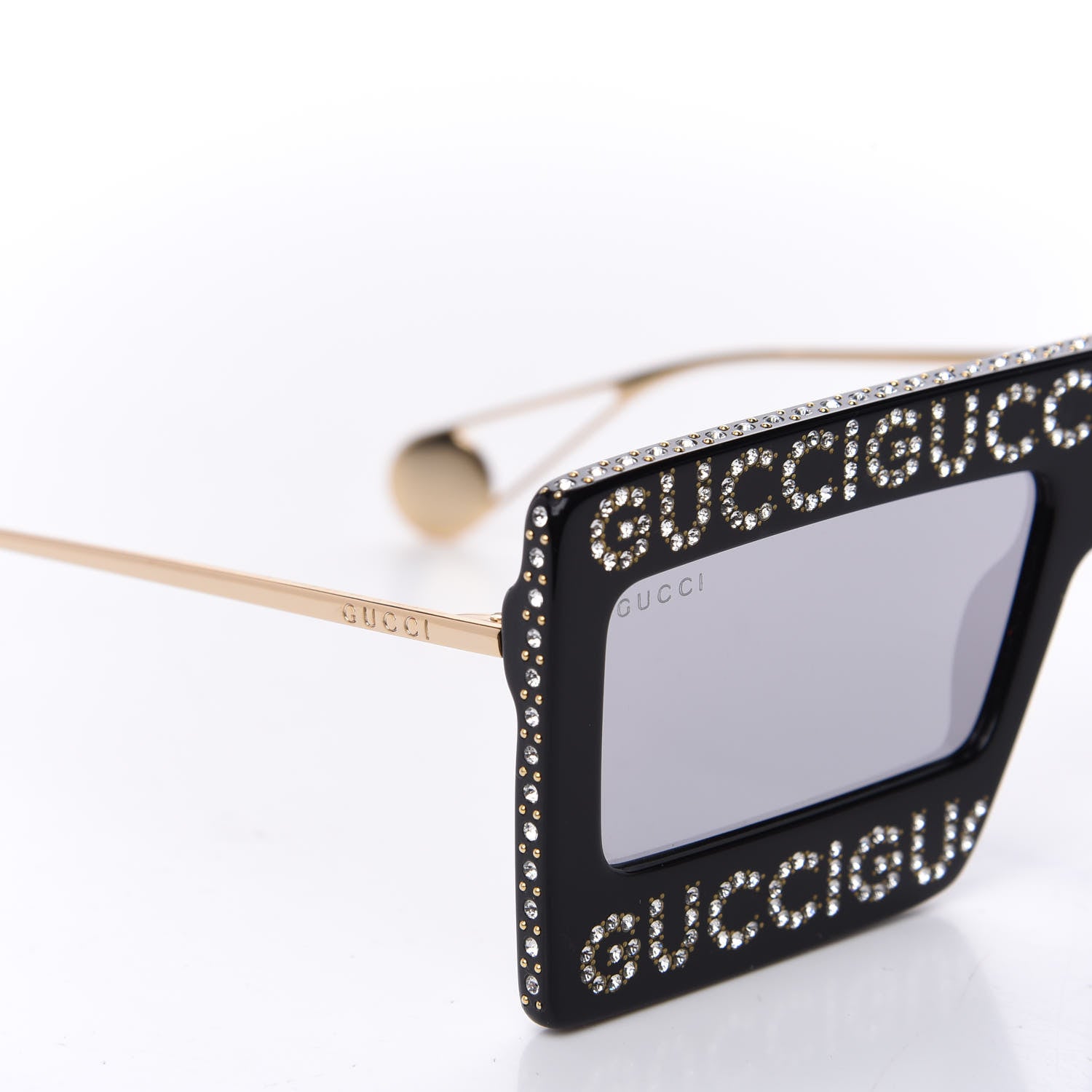 Gucci Acetate Crystal Mask-Frame Sunglasses GG0431S Black 8 of 10