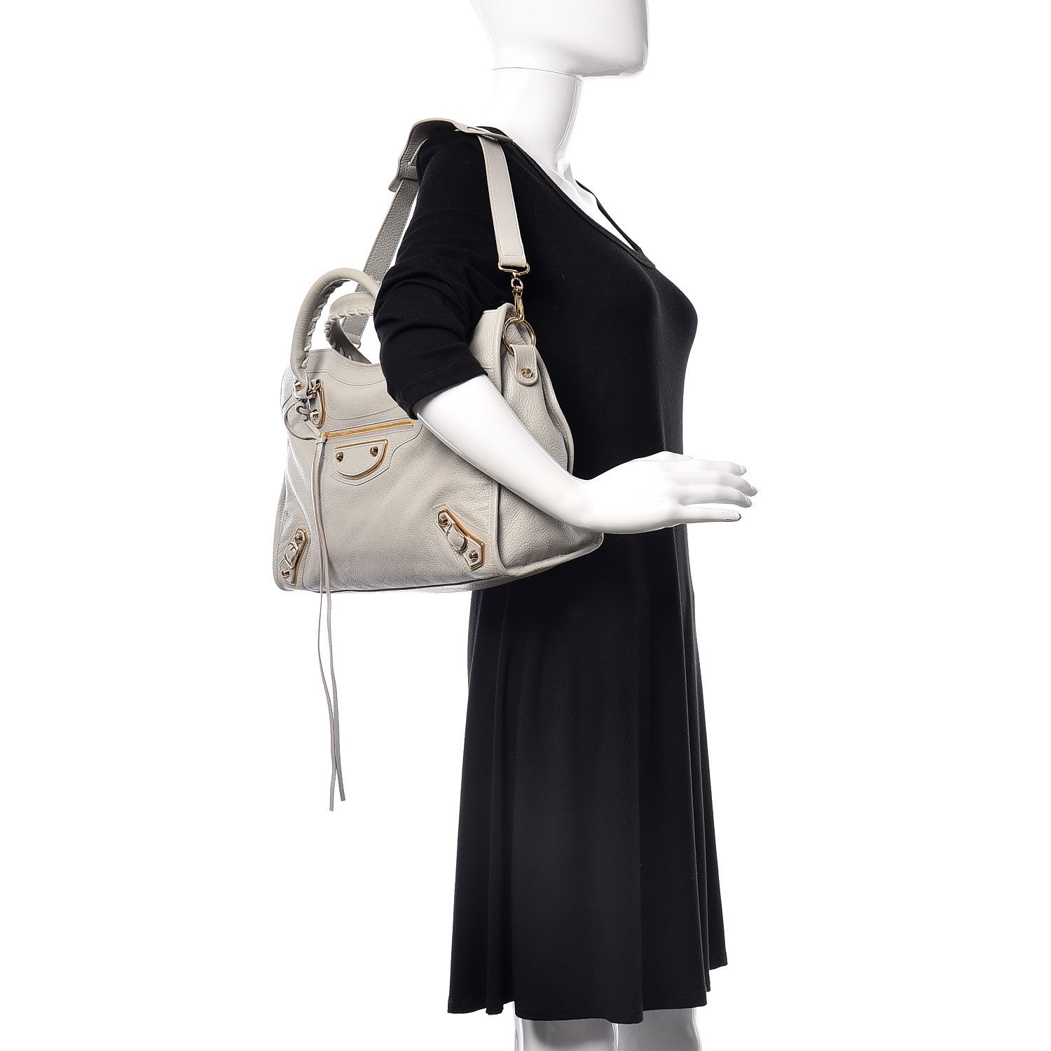 Balenciaga Chevre Gold Metallic Edge Hardware City Gris Glace 2 of 9