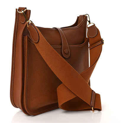 Hermes Taurillon Clemence Evelyne III PM Gold 3 of 9