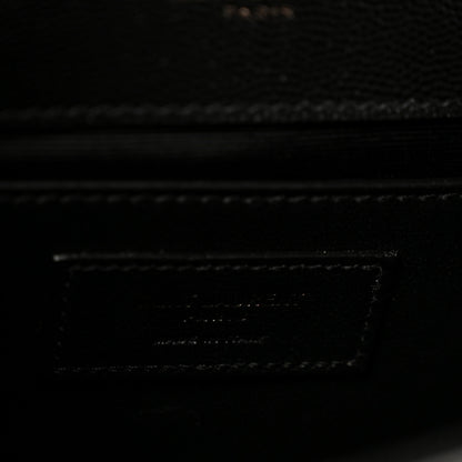 Saint Laurent Grain De Poudre Small Monogram Monochrome Kate Satchel Black 6 of 11