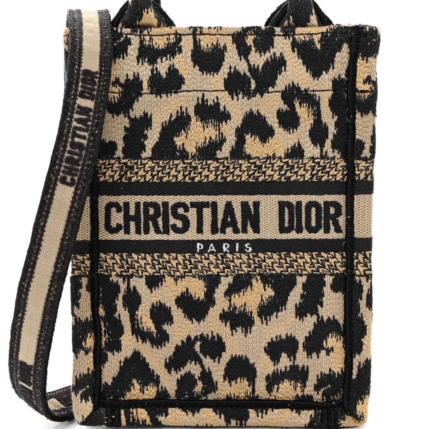 Christian Dior Canvas Mizza Embroidered Mini Book Tote Phone Bag Beige 3 of 9