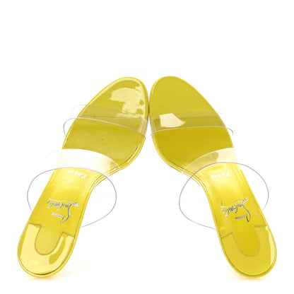 Christian Louboutin Patent PVC Just Nothing 85 Slide Sandals 39 Citrus 2 of 7