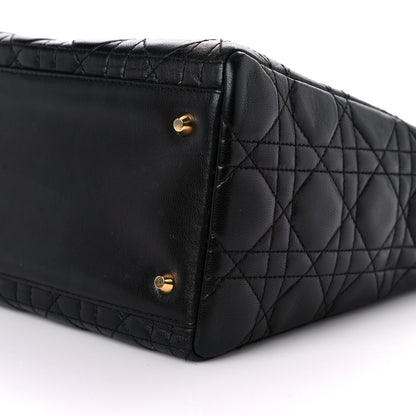 Christian Dior Lambskin Cannage Medium Lady Dior Black 9 of 13