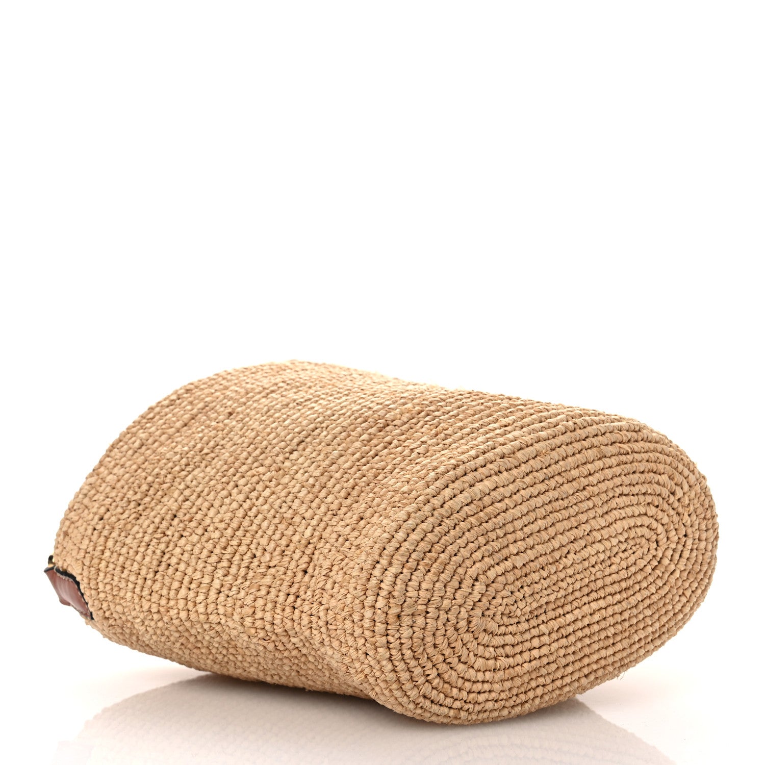 Loewe Calfskin Raffia Anagram Paulas Ibiza Pochette Bag Natural Tan 4 of 13
