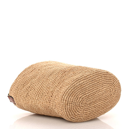 Loewe Calfskin Raffia Anagram Paulas Ibiza Pochette Bag Natural Tan 4 of 13