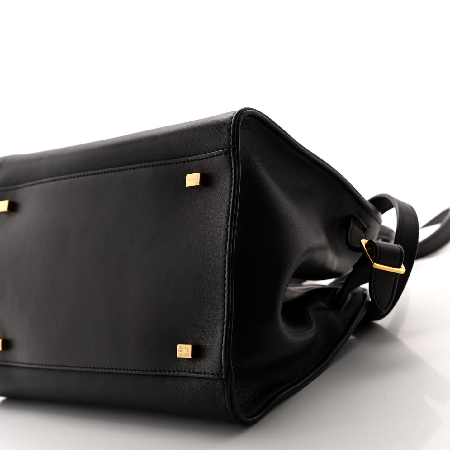 Polished Saddle Calfskin Soft Margaux 10 Bag Black