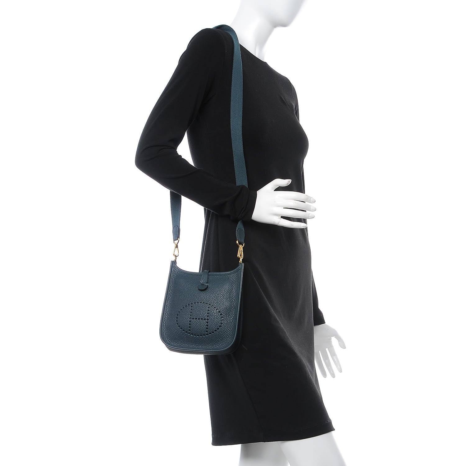 Hermes Taurillon Clemence Evelyne TPM Vert Cypress 2 of 9