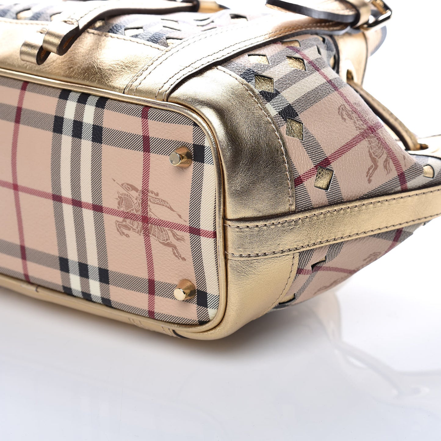 Haymarket Check Drawstring Claudia Bag Gold
