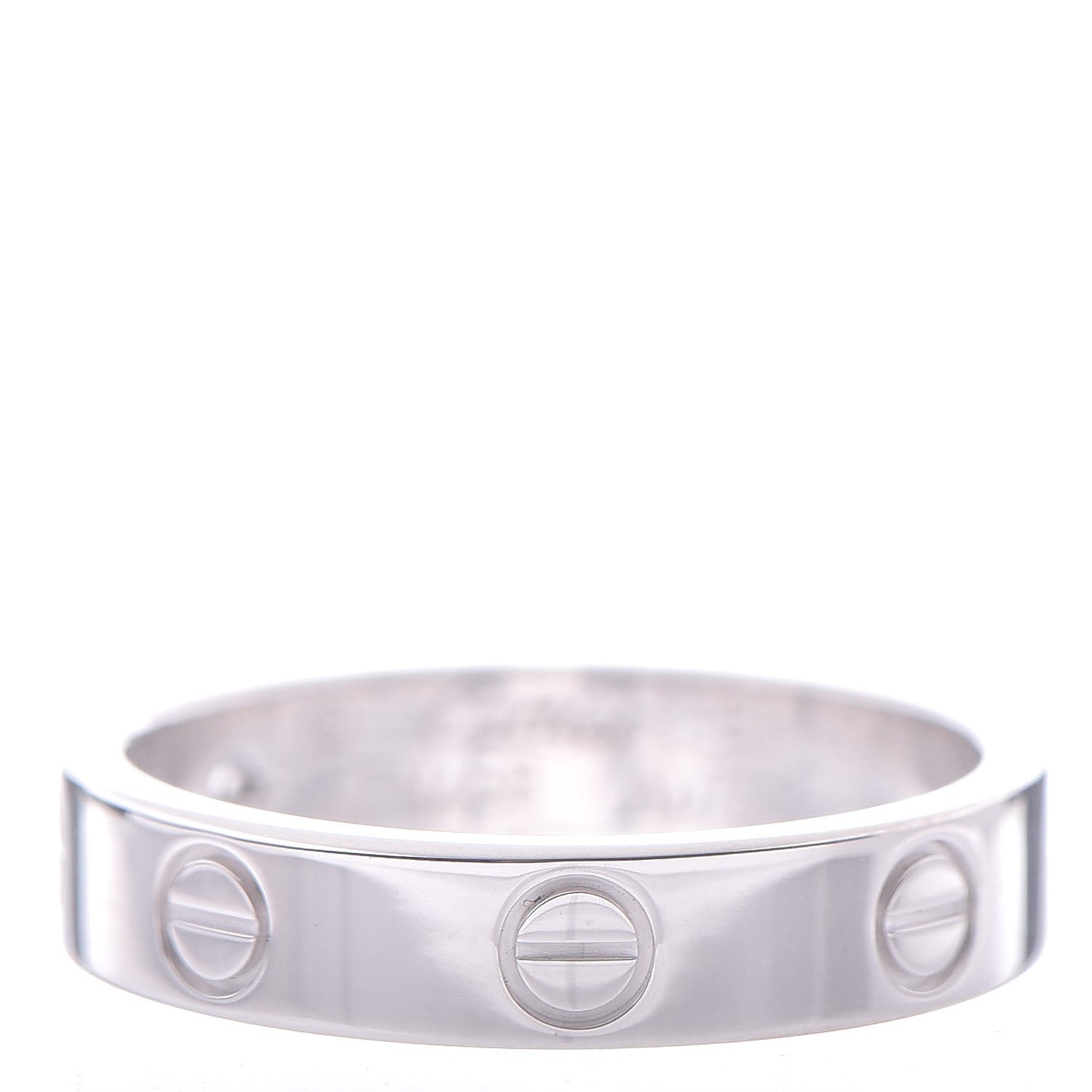 18K White Gold Diamond 4mm LOVE Wedding Band Ring 51 5.75