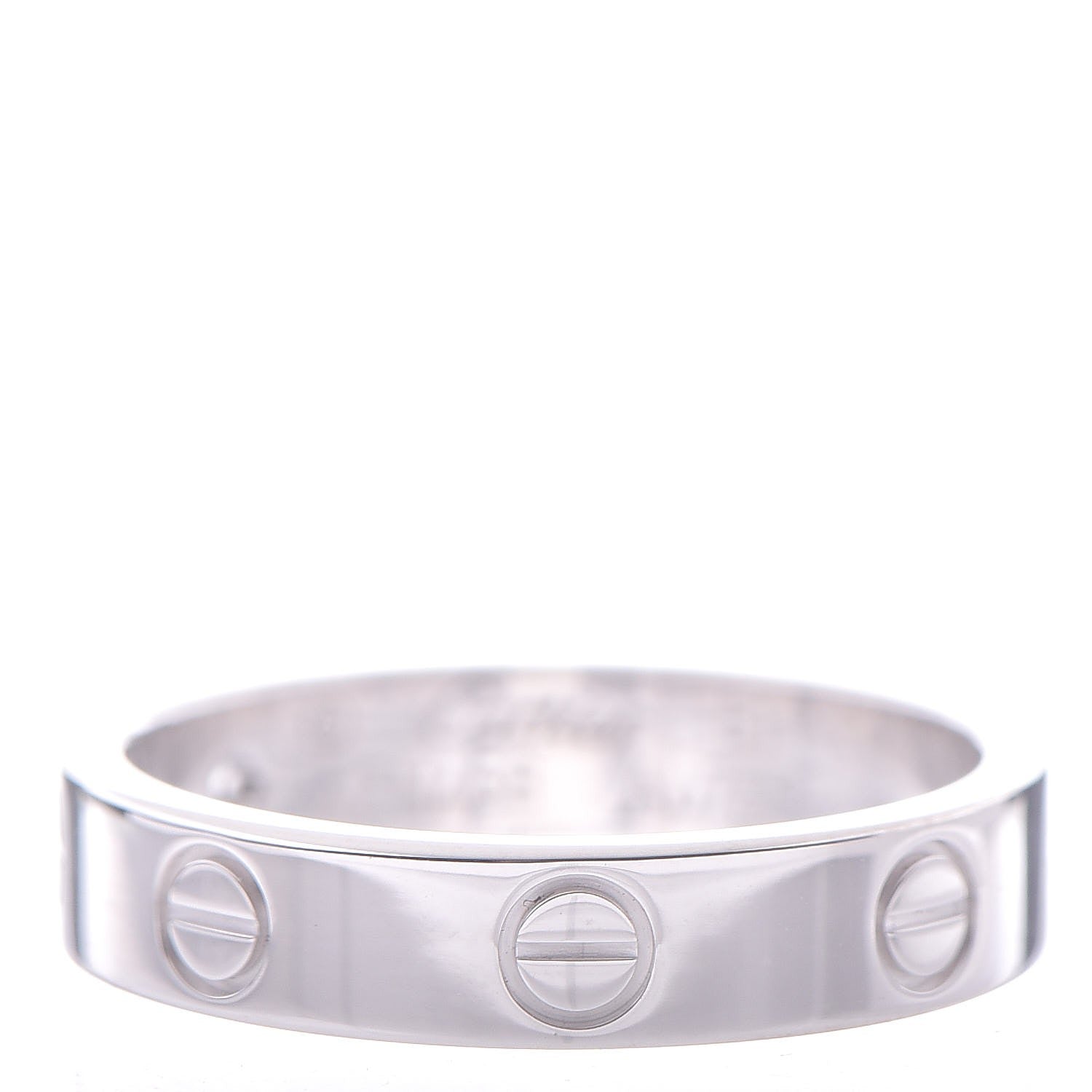 Cartier 18K White Gold Diamond 4mm LOVE Wedding Band Ring 51 5.75 3 of 5