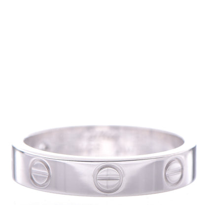 Cartier 18K White Gold Diamond 4mm LOVE Wedding Band Ring 51 5.75 3 of 5