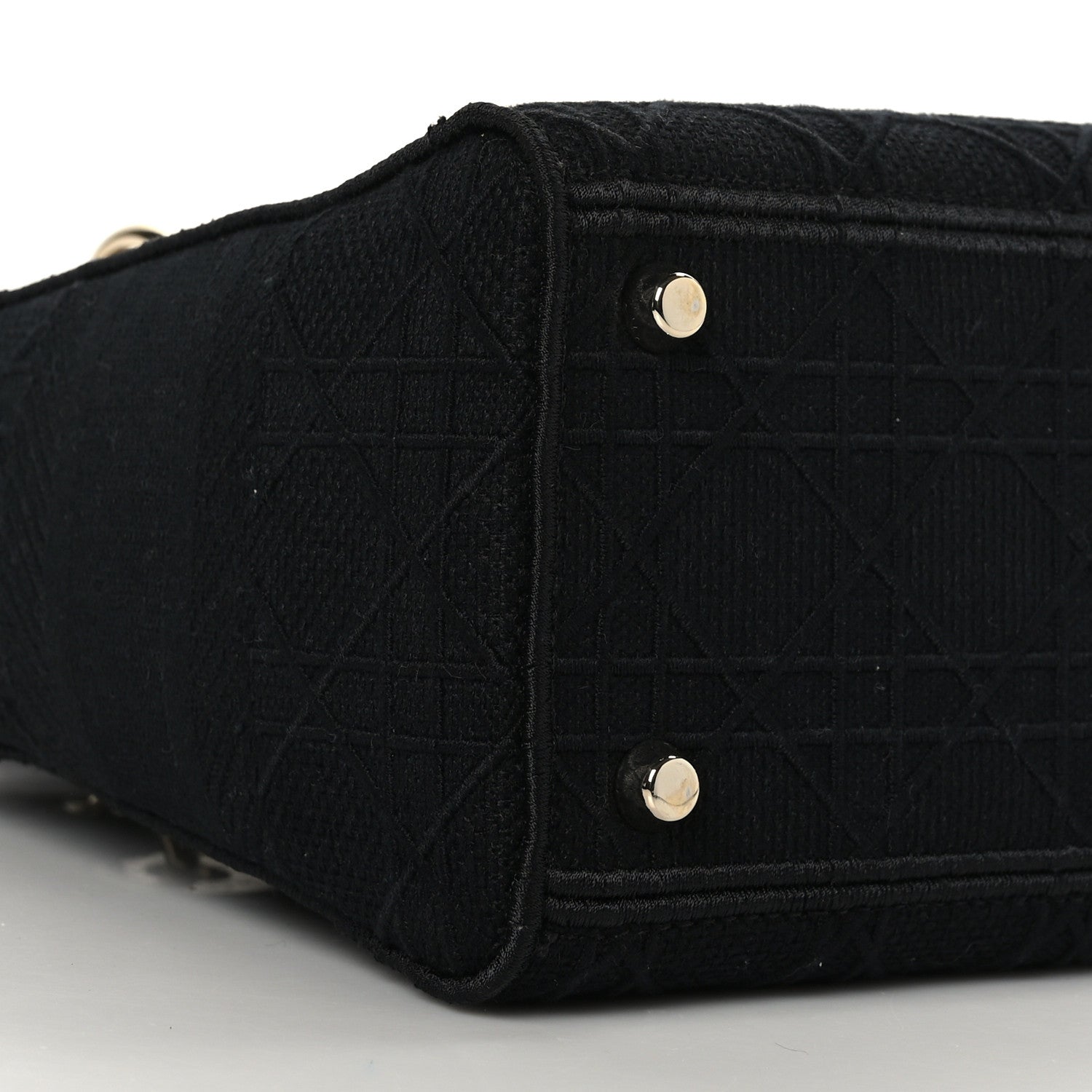 Christian Dior Canvas Embroidered Cannage Medium Lady D-Lite Black 7 of 8