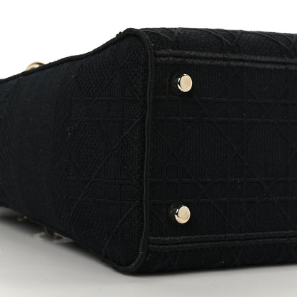 Christian Dior Canvas Embroidered Cannage Medium Lady D-Lite Black 7 of 8