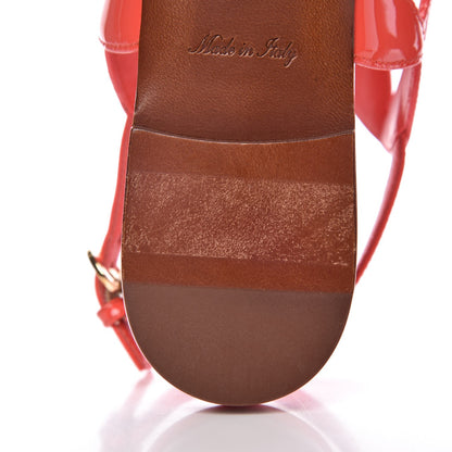 Louis Vuitton Patent Springtime Flat Sandals 37 Corail 9 of 10