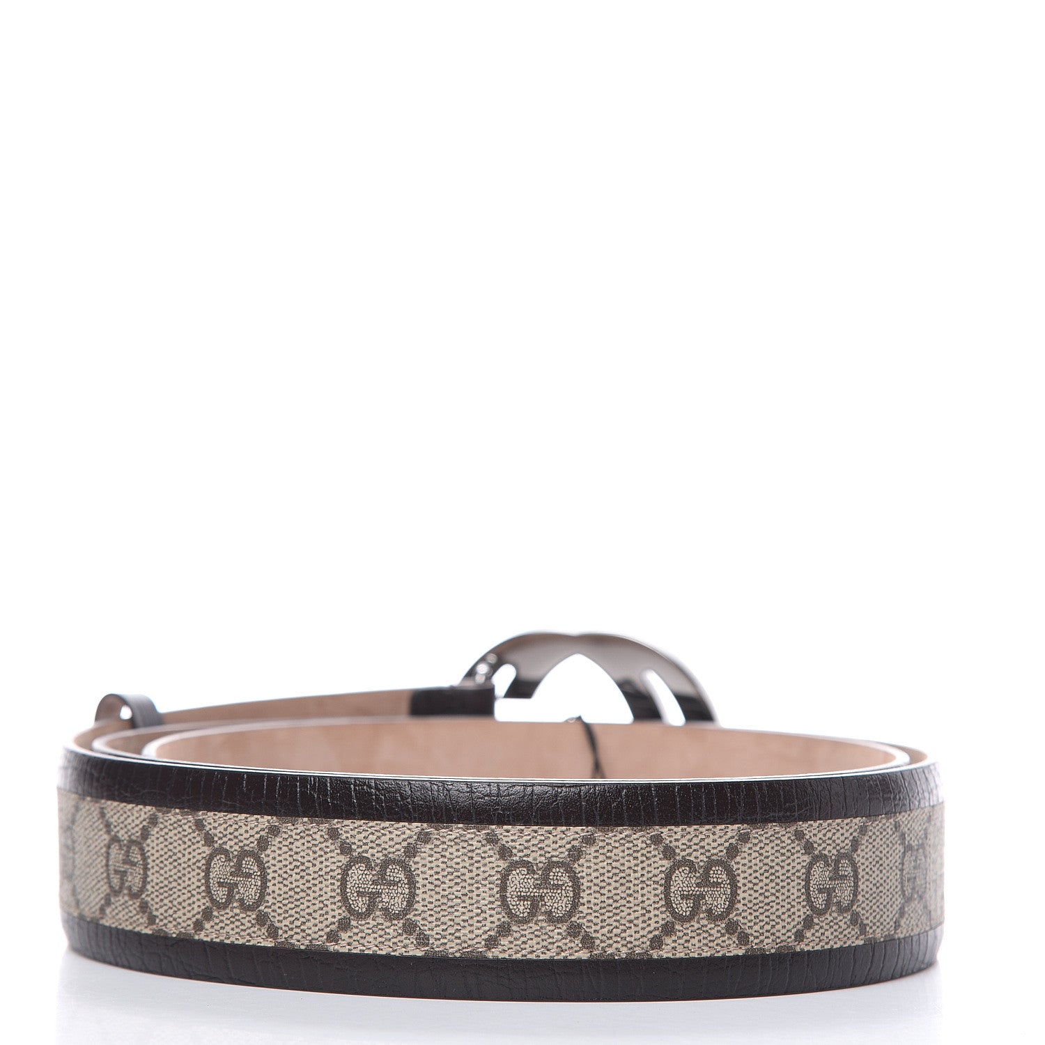 Gucci GG Supreme Monogram Niagara Lux Calfskin Interlocking G 40mm Belt 110 44 Beige Ebony Cocoa 3 of 6