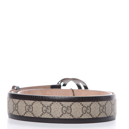 Gucci GG Supreme Monogram Niagara Lux Calfskin Interlocking G 40mm Belt 110 44 Beige Ebony Cocoa 3 of 6