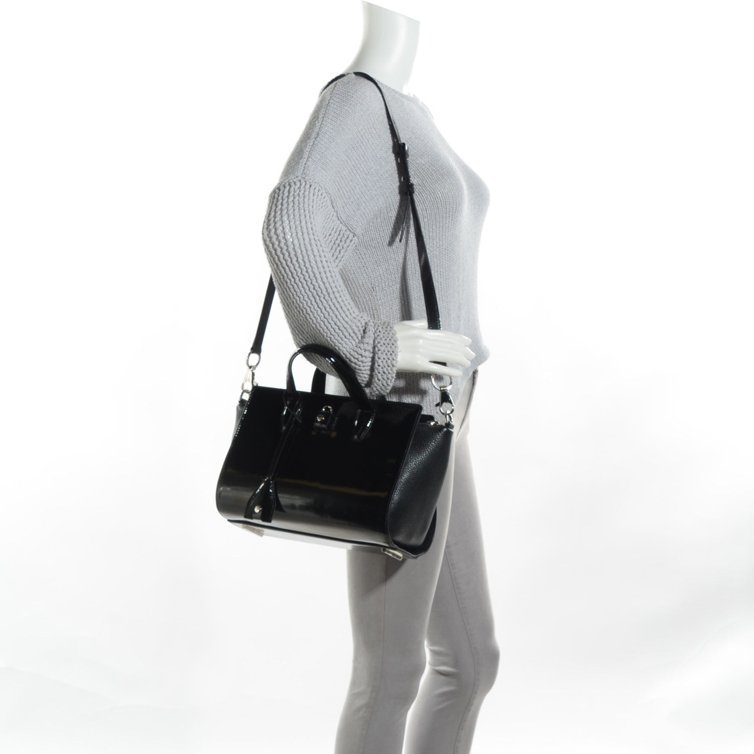 Alexander Wang Patent Calfskin Mini Pelican Satchel Black 2 of 6