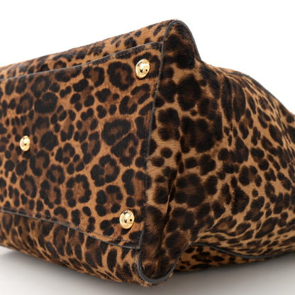 Prada Cavallino Leopard Print Twin Pocket Tote Miele Moro 11 of 14