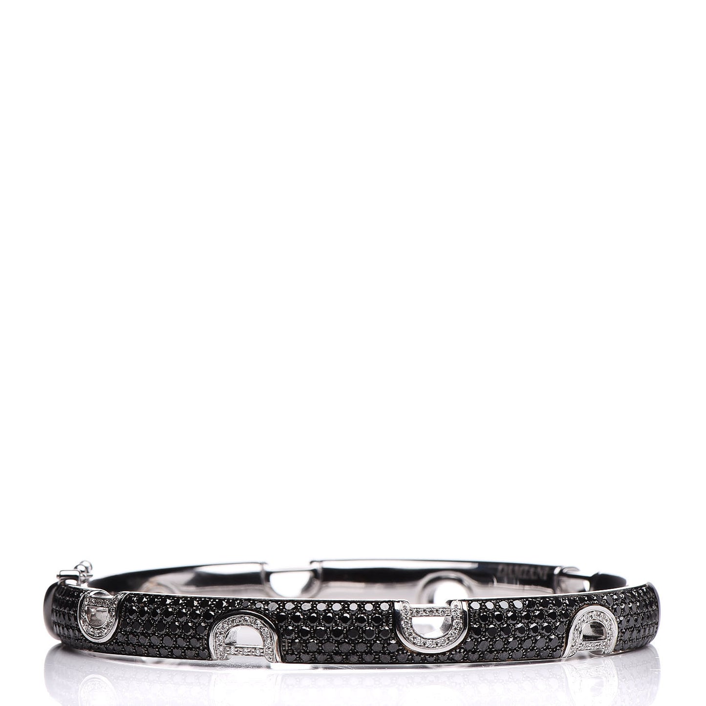 18K White Gold Diamond Black Diamond D-icon Bracelet