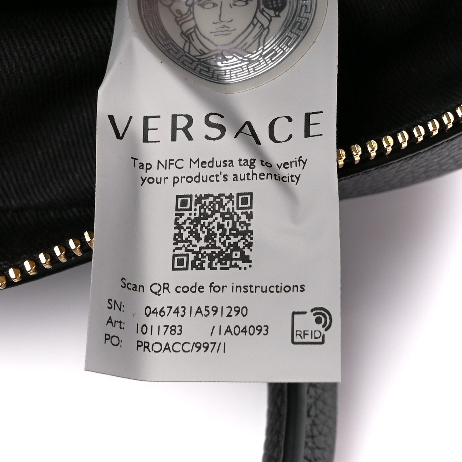 Versace Saffiano Virtus Small Bowling Bag Black 8 of 15