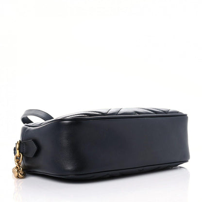 Gucci Calfskin Matelasse Small GG Marmont Chain Shoulder Bag Black 4 of 16
