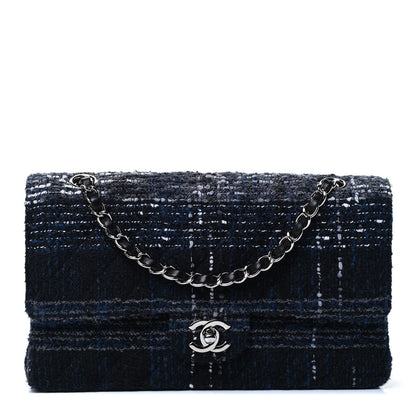 Chanel Tweed Quilted Medium Double Flap Black 1 of 4