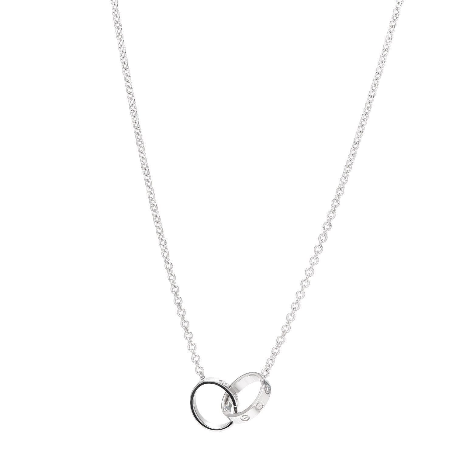 Cartier 18K White Gold Interlocking LOVE Necklace 1 of 5