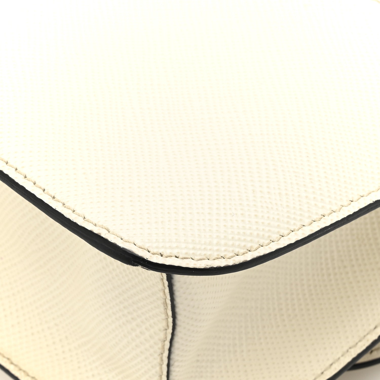 Prada Saffiano Cuir Triangle Embleme Flap Shoulder Bag White 11 of 16