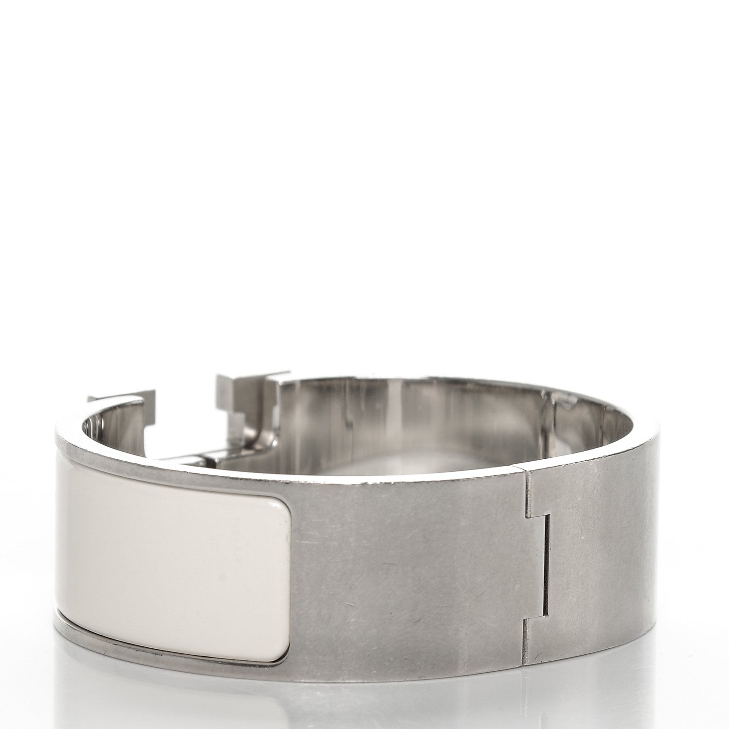 Hermes Enamel Wide Clic Clac H Bracelet PM White 3 of 5