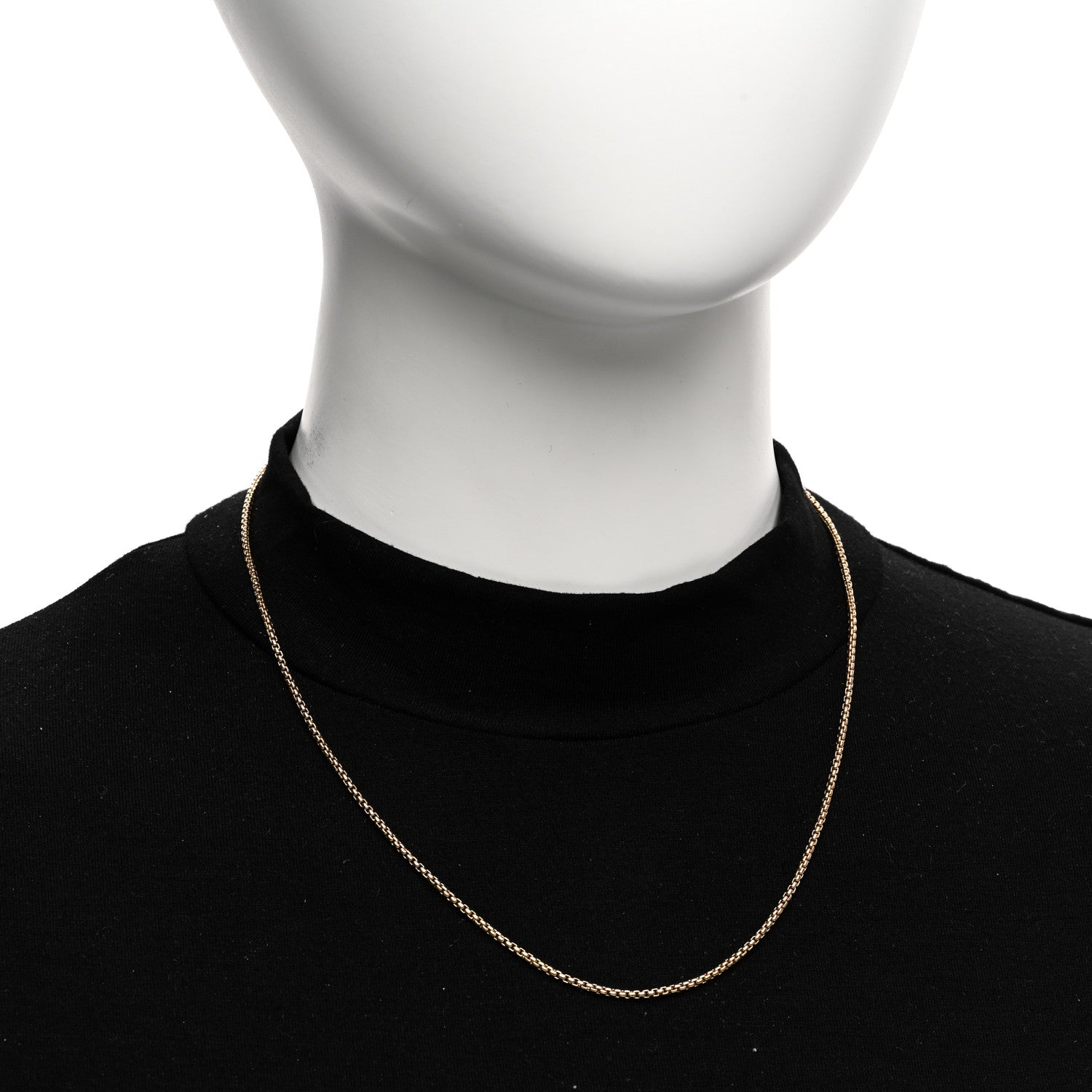 David Yurman 18K Yellow Gold 1.7mm Box Chain Necklace 2 of 4