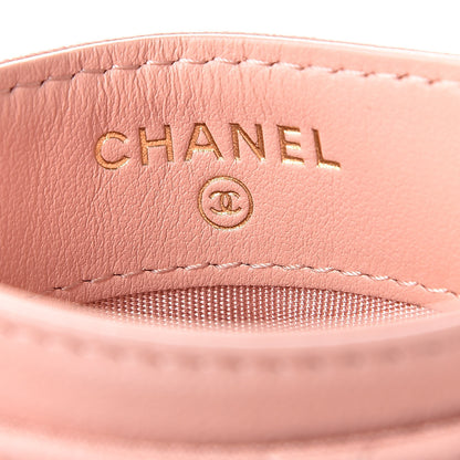 Chanel Shiny Goatskin Quilted Chanel 19 Card Holder Light Pink 6 of 9