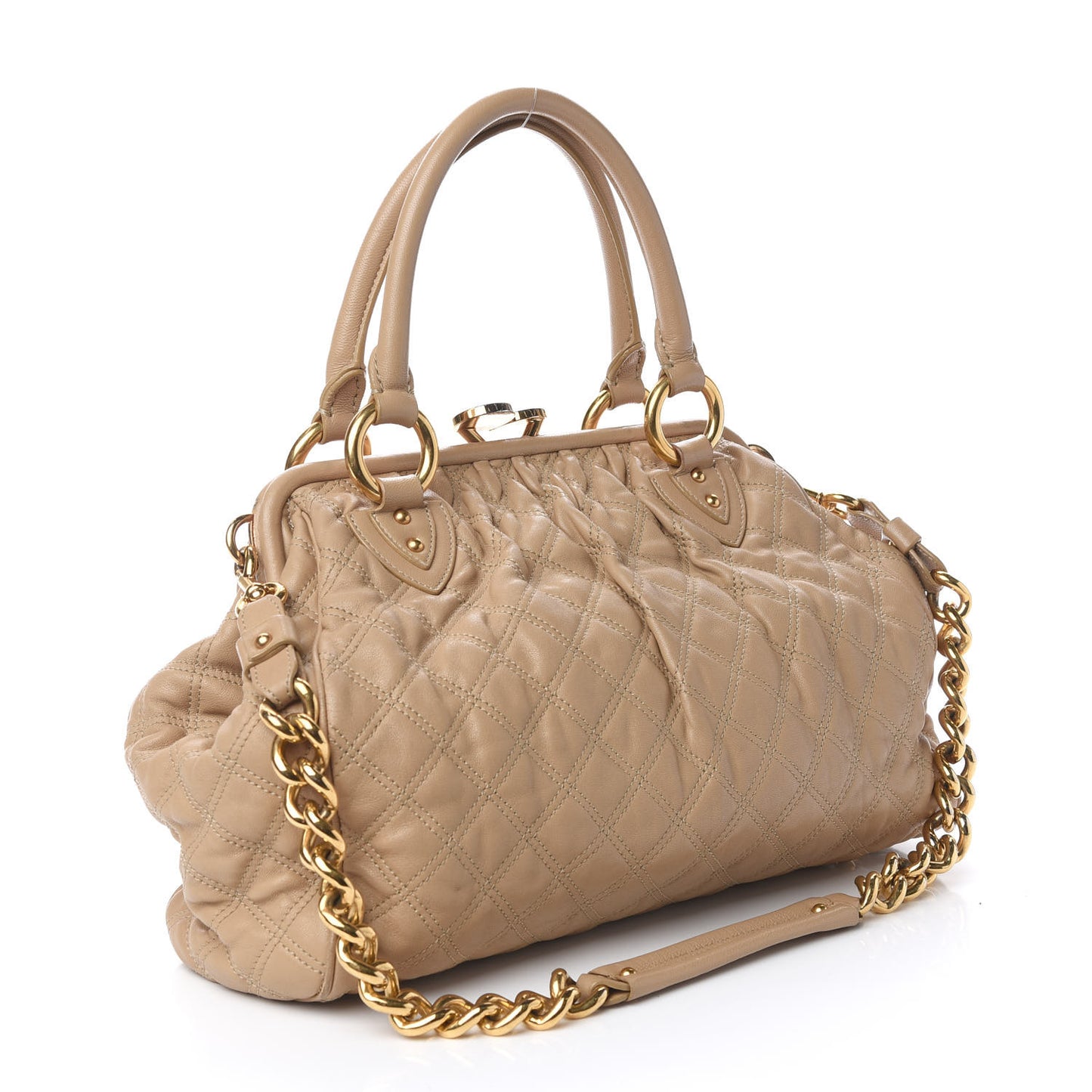 Calfskin Quilted Stam Camel