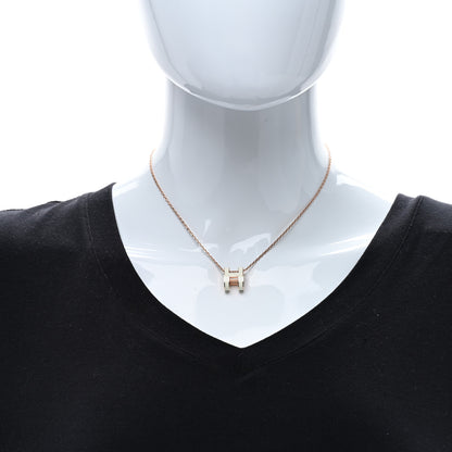 Hermes Lacquered Rose Gold Pop H Pendant Necklace White 3 of 5