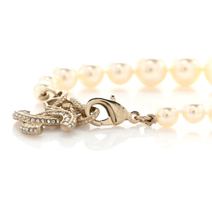 Chanel Pearl Crystal CC Bracelet Gold 4 of 5