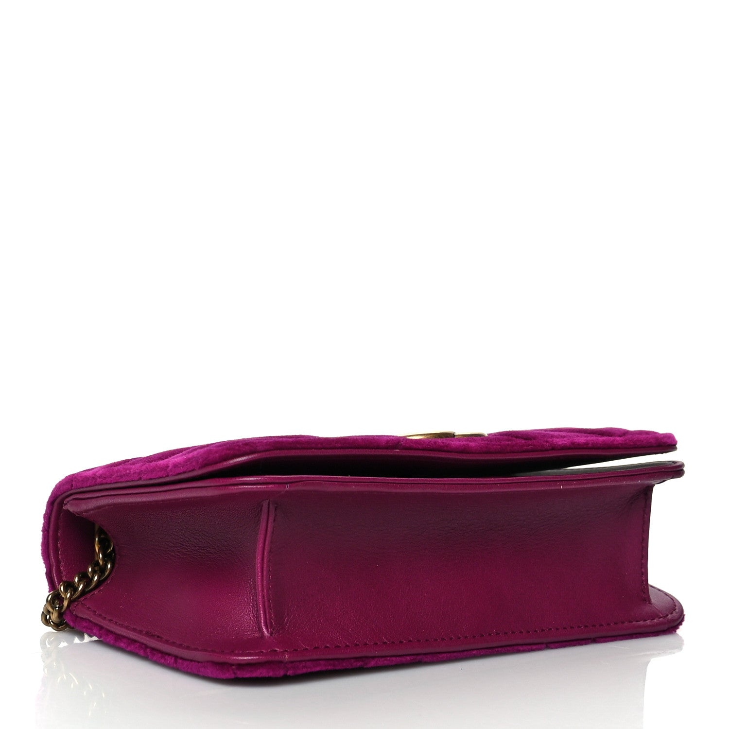 Gucci Velvet Matelasse GG Marmont Mini Bag Fuchsia Violet Cyclamen 4 of 9