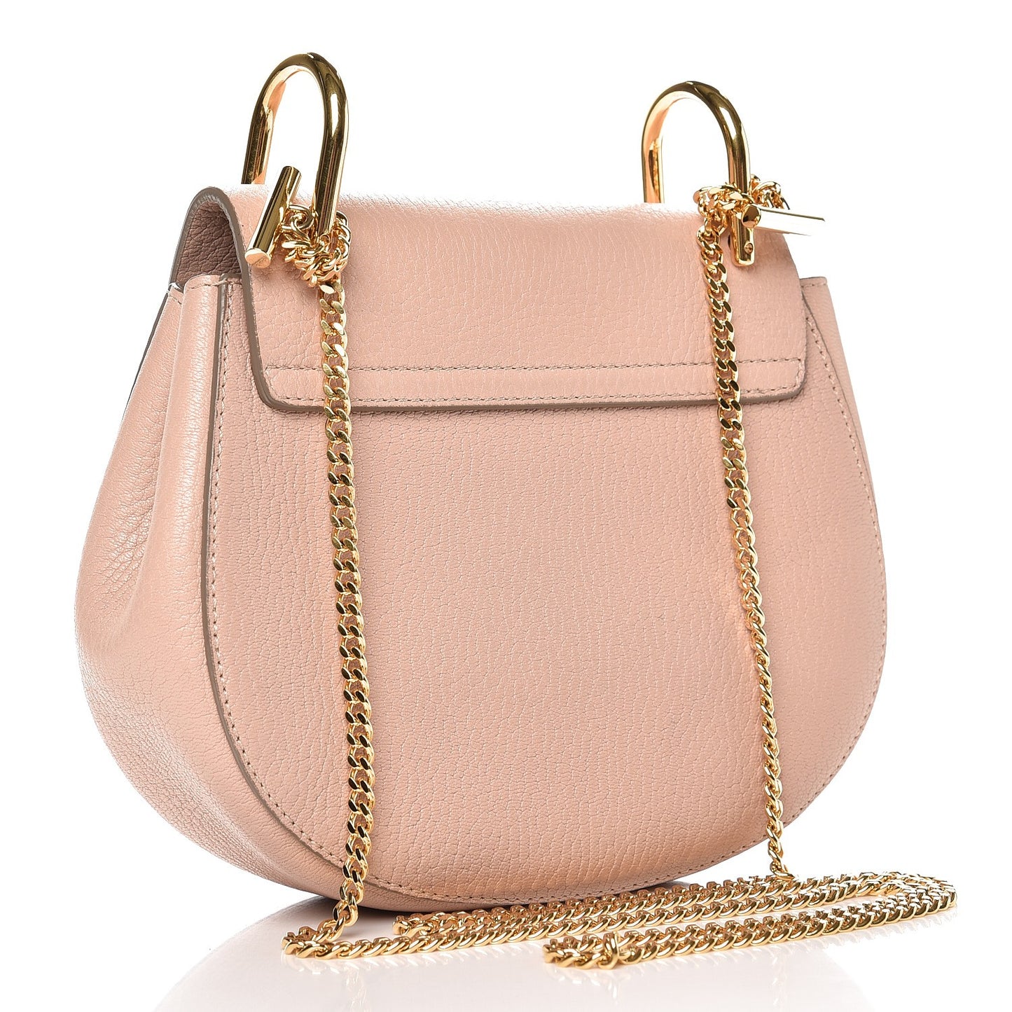 Grained Lambskin Mini Drew Shoulder Bag Cement Pink