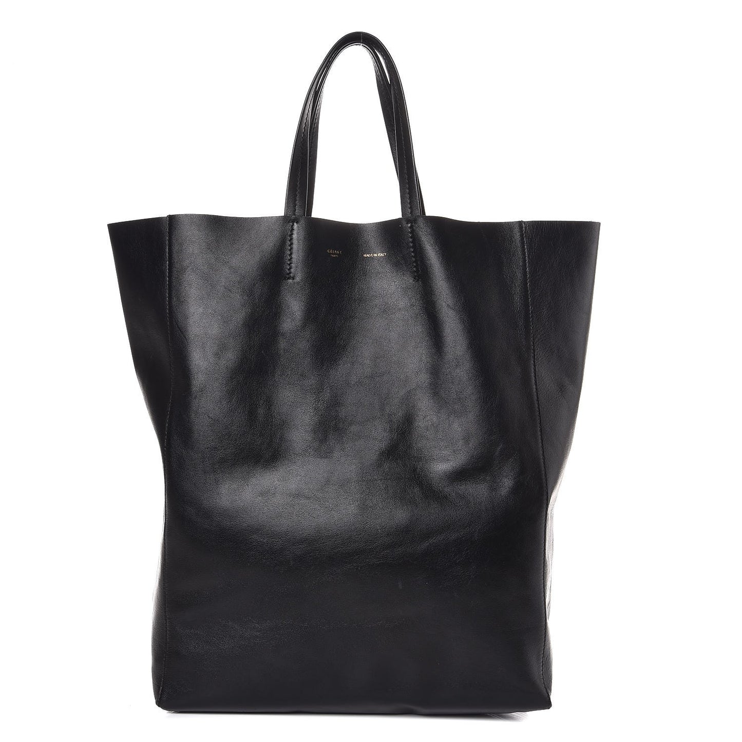 Smooth Lambskin Vertical Cabas Black