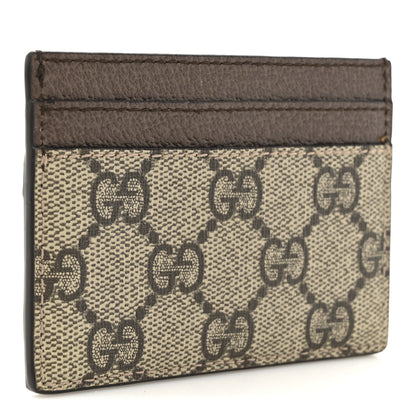 Gucci GG Supreme Monogram Textured Dollar Calfskin Ophidia Card Holder Beige Ebony New Acero 3 of 7